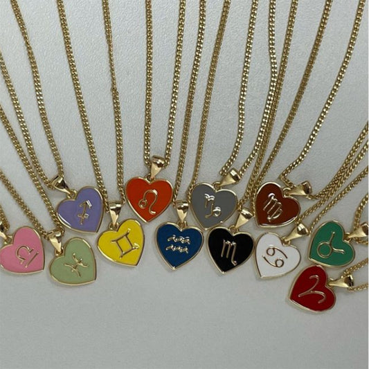 Collana cuore zodiaco pesca