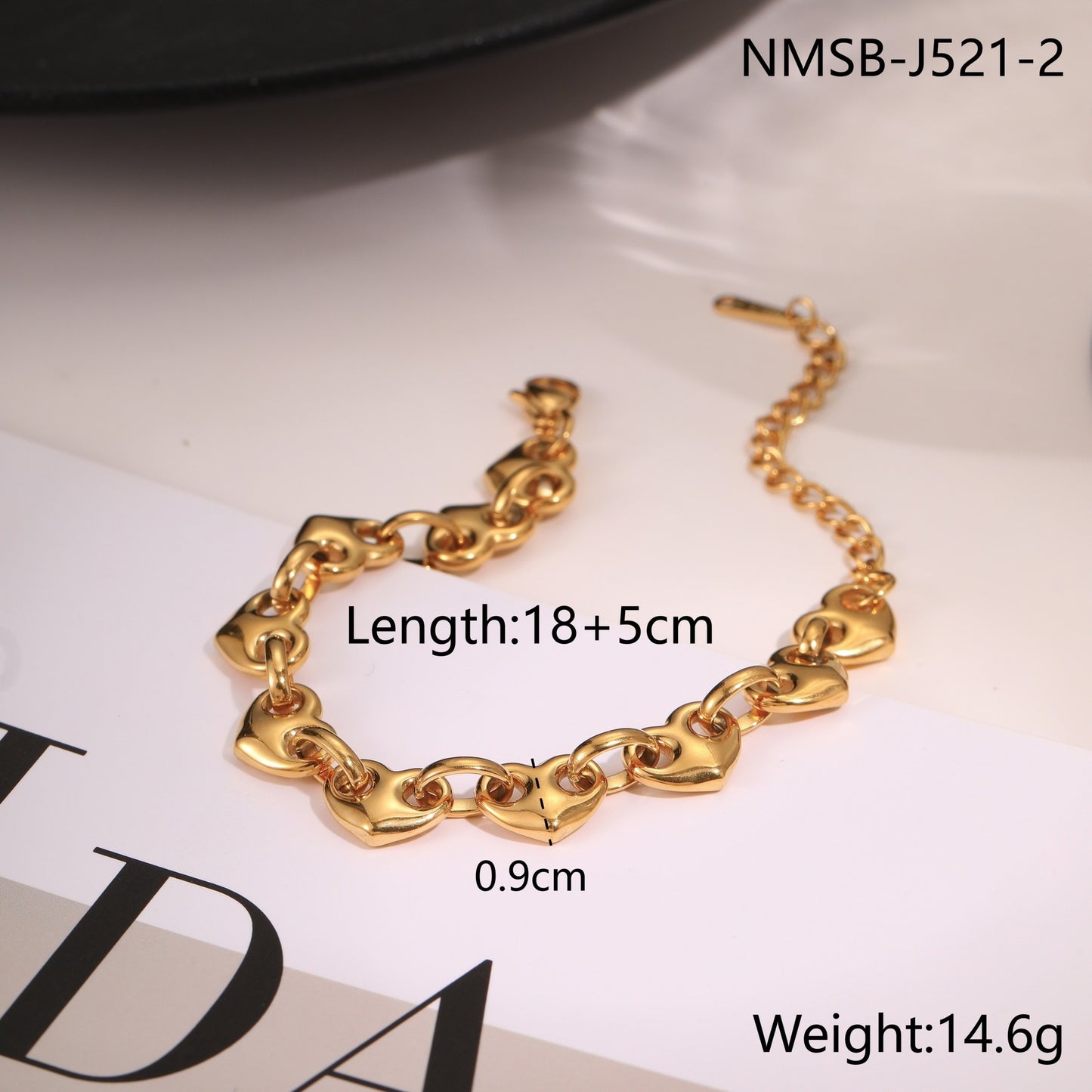 Bracciale cuore traforato resistente