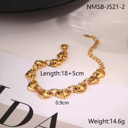 Bracciale cuore traforato resistente