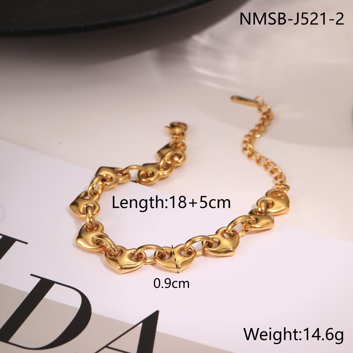 Bracciale cuore traforato resistente