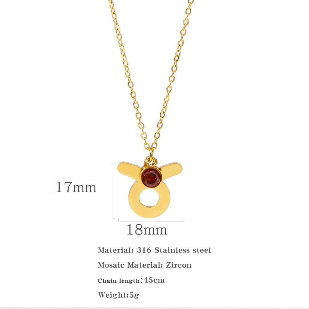 Collana zircone in acciaio inox