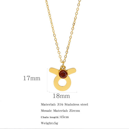 Collana zircone in acciaio inox
