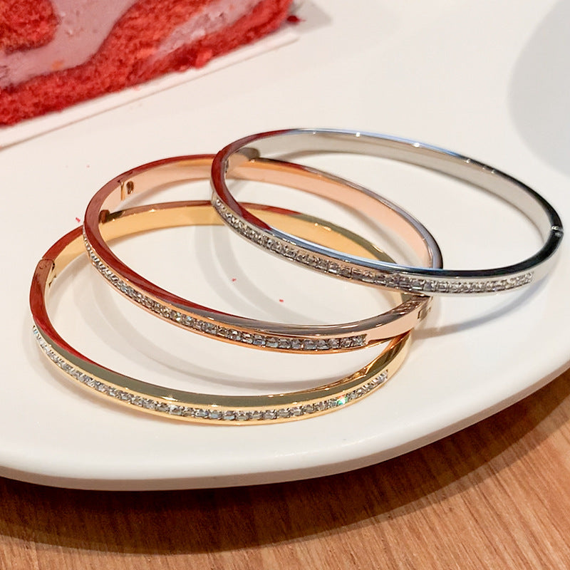 Bracciale acciaio strass