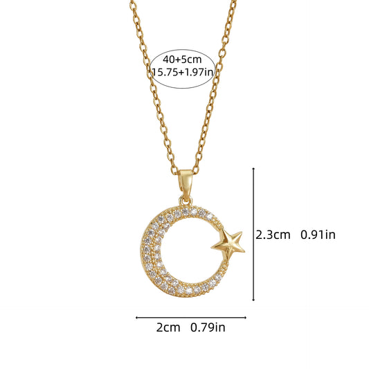 Collana ciondolo geometrico stella luna
