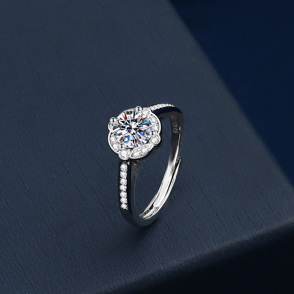 Anello aperto moisanite