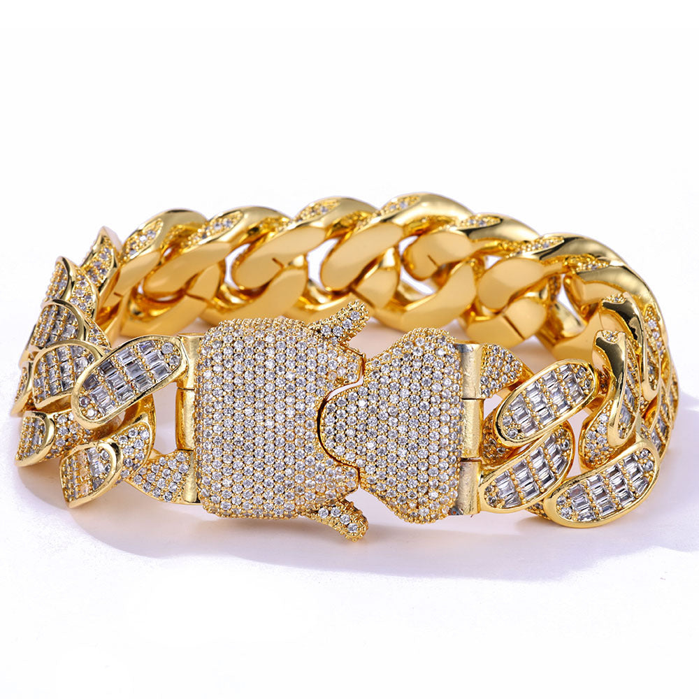 Collana catena cubana tre file