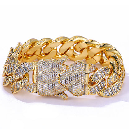 Collana catena cubana tre file