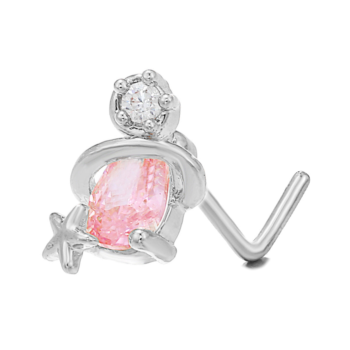 Piercing naso geometrico zircone