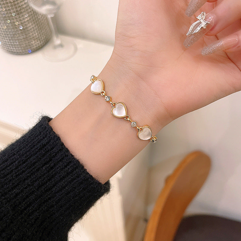 Bracciale cuore opale retrò