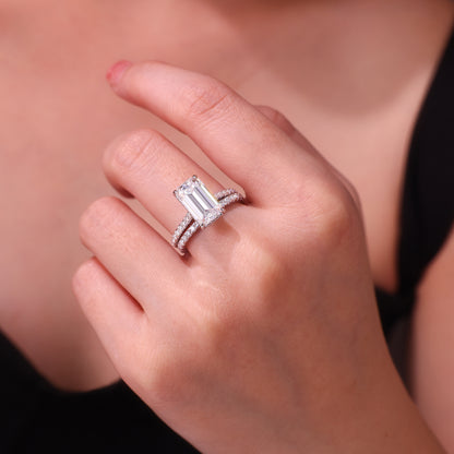 Anello argento moissanite impilabile