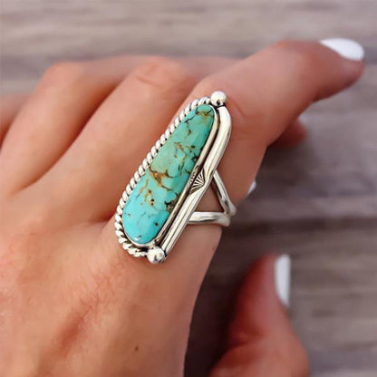 Anello turchese intarsiato