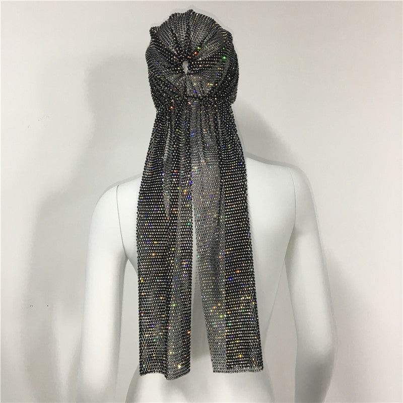 Fascia per capelli elastica con strass