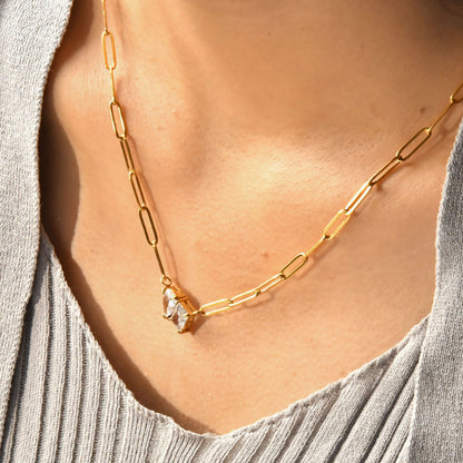 Collana Goccia Oro Brillantini
