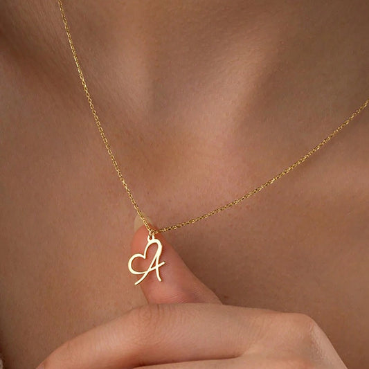 Collana cuore lettere oro