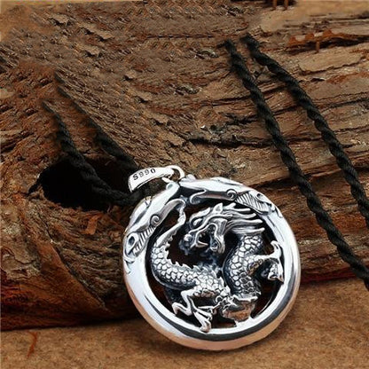 Collana drago argento retrò