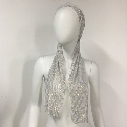 Fascia per capelli elastica con strass