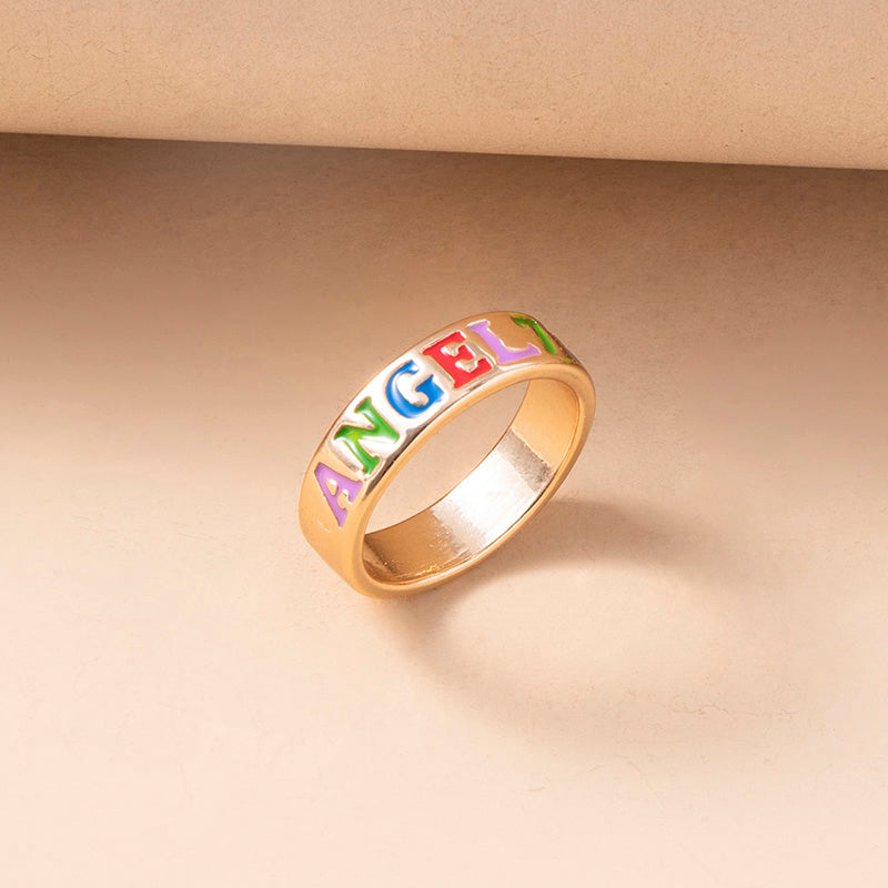Anello smalto numeri colorati