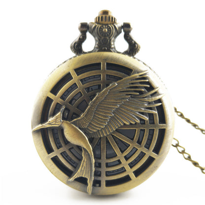 Orologio da tasca vintage uccello e freccia