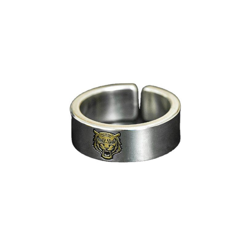 Anello tigre argento tibetano