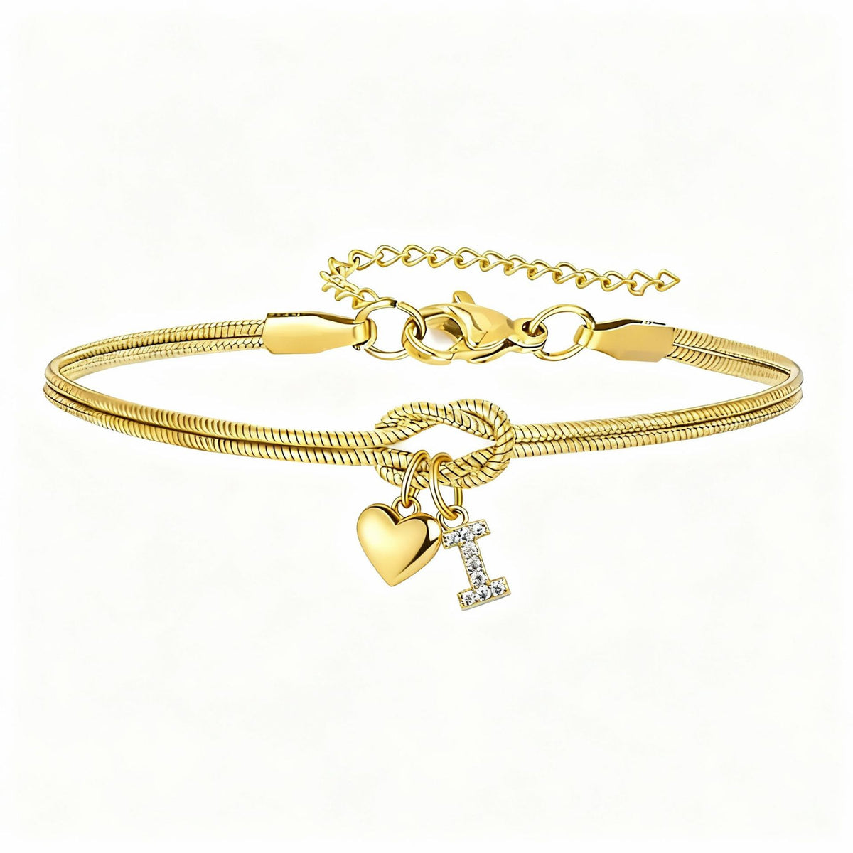 Bracciale Pendente Cuore con Lettere