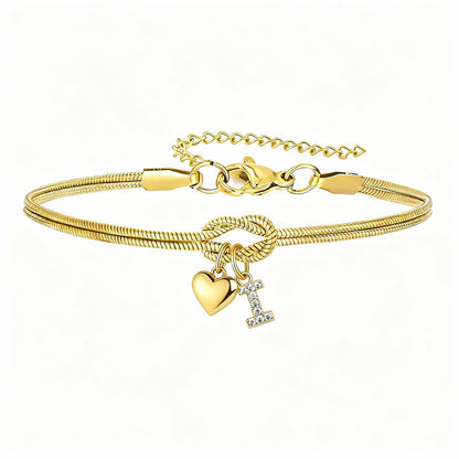 Bracciale Pendente Cuore con Lettere