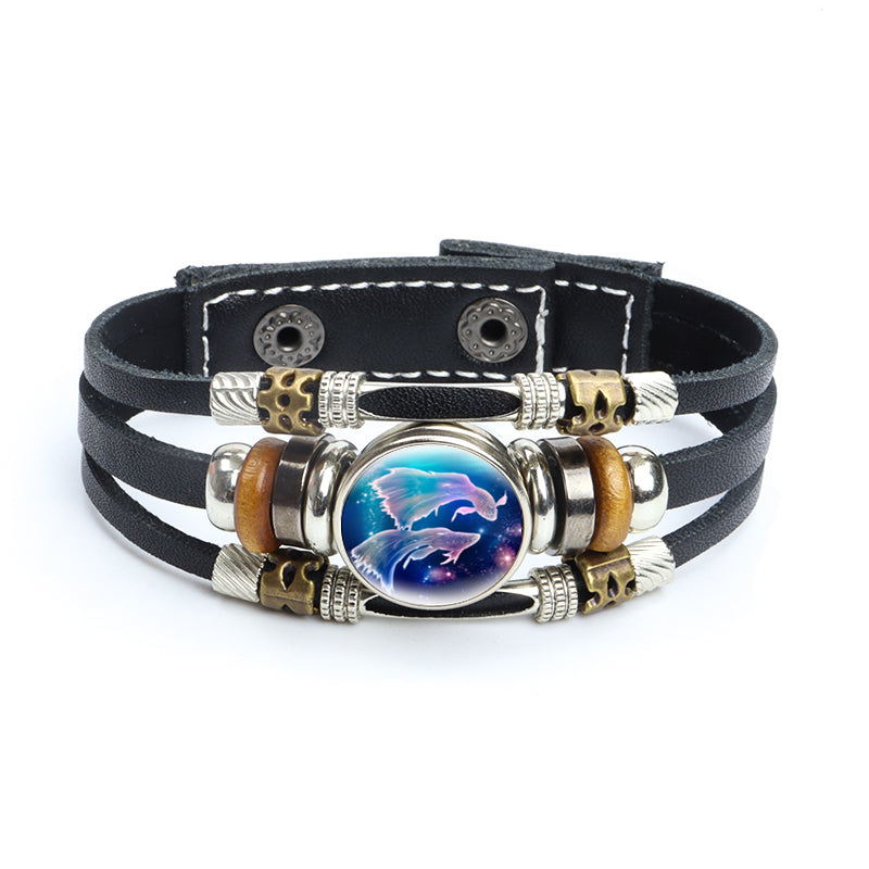 Bracciale perle di legno zodiaco