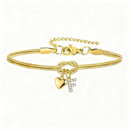 Bracciale Pendente Cuore con Lettere