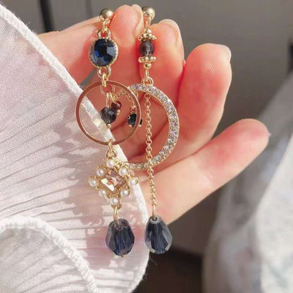 Orecchini goccia asimmetrici blu