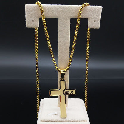 Collana croce in titanio