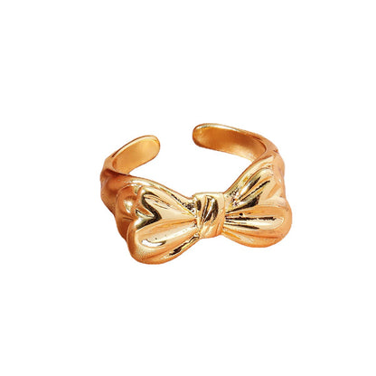 Anello fiocco aperto placcato oro