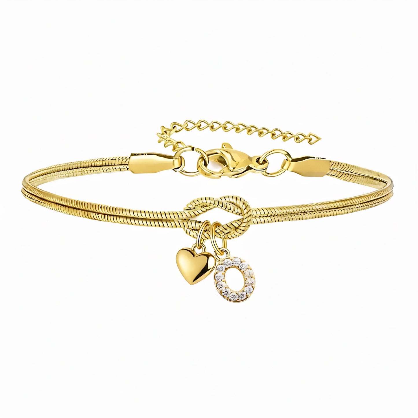 Bracciale Pendente Cuore con Lettere