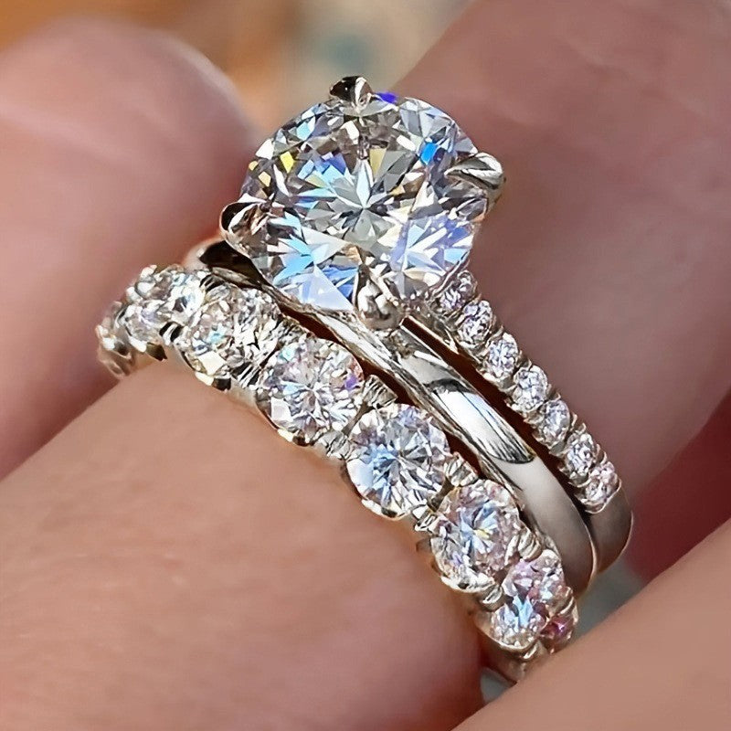 Set 3 anelli zircone diamante