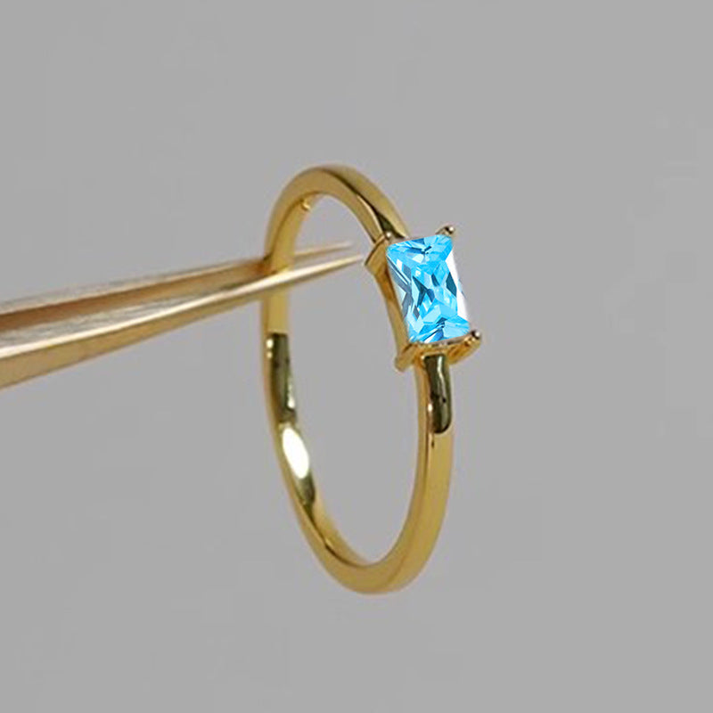 Bracciale e anello zircone blu