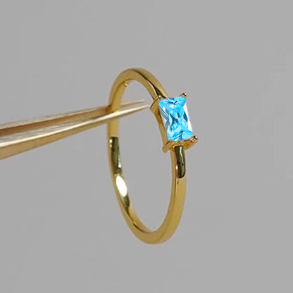 Bracciale e anello zircone blu