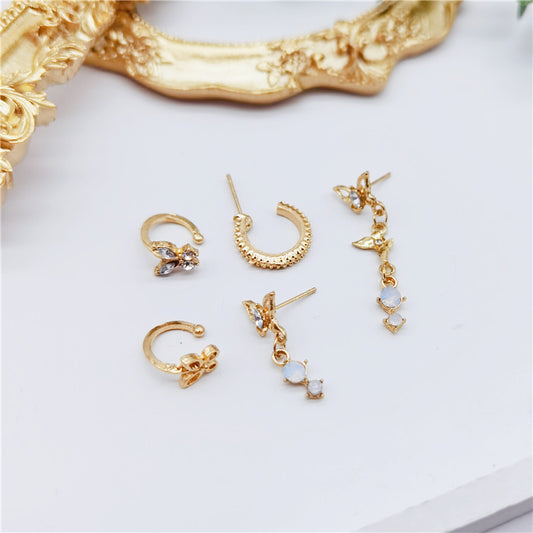 Orecchini Farfalla Clip Diamante Opale