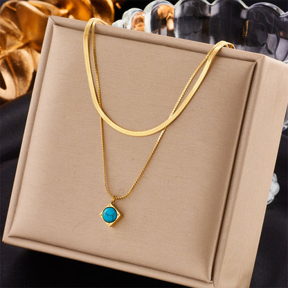 Collana doppio pendente quadrato