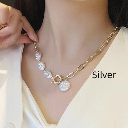 Collana perla barocca argento retrò