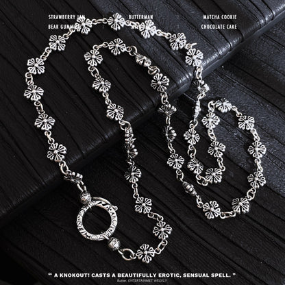 Collana argento croce fiore