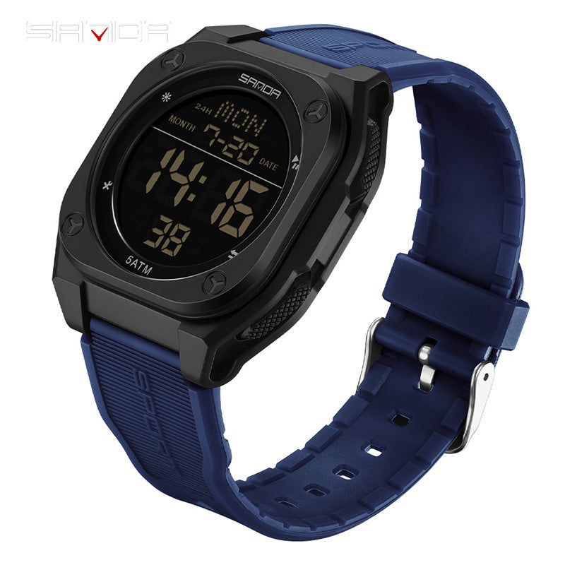 Orologio digitale trasparente quadrato