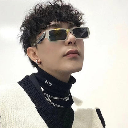 Occhiali rettangolari punk retrò
