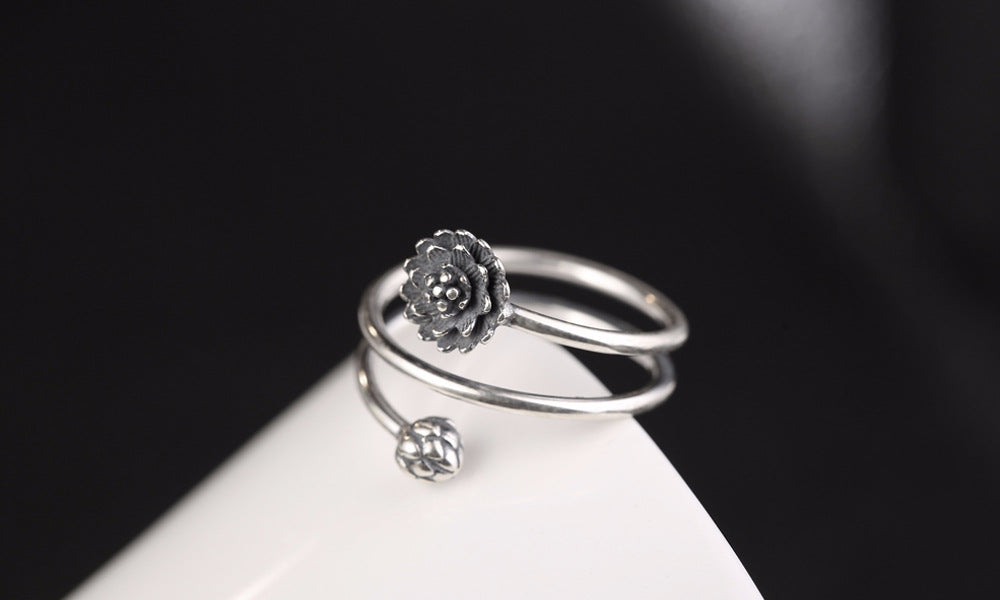 Anello loto argento personalizzabile