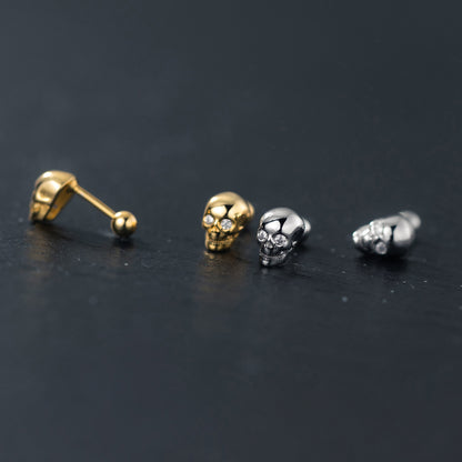 Orecchini teschio argento