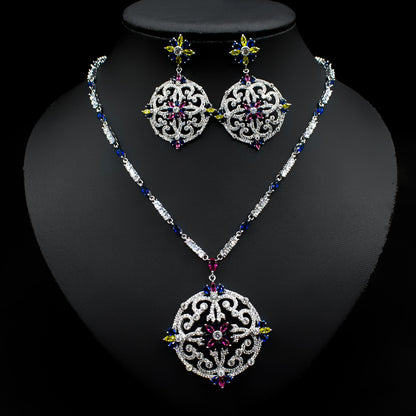 Parure collana e orecchini zircone
