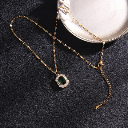 Collana titanio smeraldo
