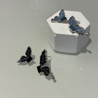 Orecchini farfalla blu