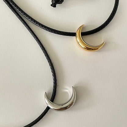 Collana luna in pelle
