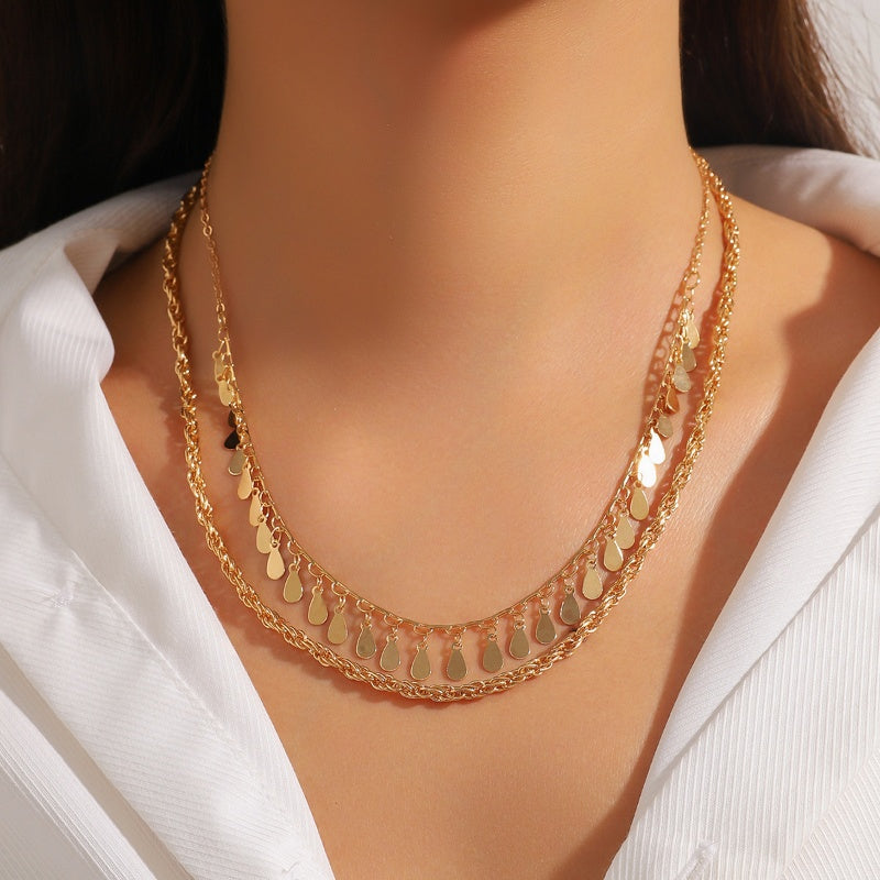Collana multistrato goccia