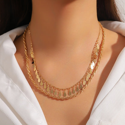 Collana multistrato goccia