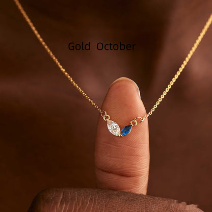 Collana cuore zircone acciaio titanio con pietra natale