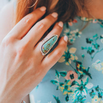 Anello turchese intarsiato